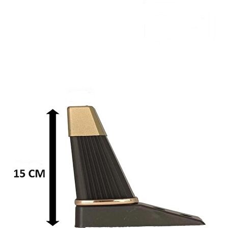 Mobilya Koltuk Ayağı Baza Çekyat Chester Oturma Grubu Ayağı Elmas Siyah Gold 15 CM (16 Adet)