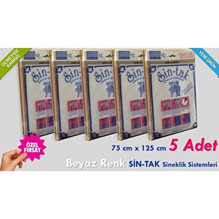 Sineklik Sin-Tak Pencere Sinekliği 75cmX125cm 5 Adet