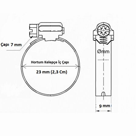 Erbi Metal Hortum Kelepçesi Ayarlı Kelepçe 16-23 (10 Adet)