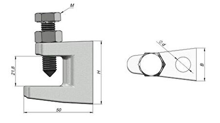 Profil Askı Mengene Somunlu 10 mm 5 Adet