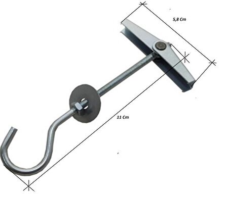 Kanatlı Paraşüt Tipi Alçıpan dübeli Kancalı 4x11 Mm 10 Adet