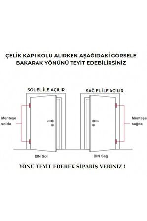 Özen Trim Titanyum Lüx Aynalı Yale Çelik Kapı Kolu Sol Basar Tek Yön