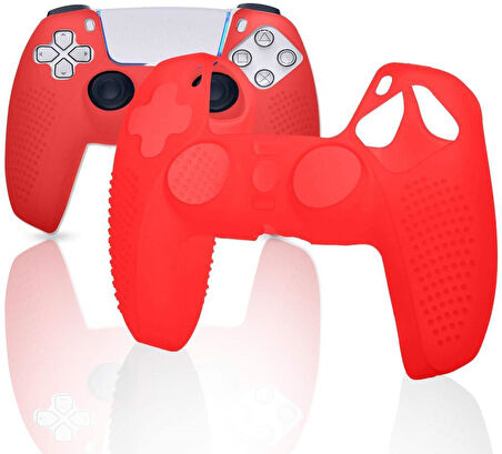 Kırmızı Playstation 5 Ps5 Kol Kılıfı Dualshock 5 Kabartmalı Kılıf