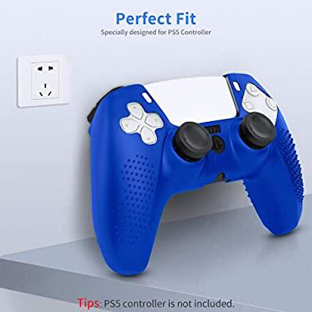 Mavi Playstation 5 Ps5 Kol Kılıfı Dualshock 5 Kabartmalı Kılıf