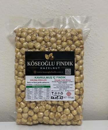 Köseoğlu Fındık Giresun Kavrulmuş Fındık Tuzsuz 1000 Gr Giresun Kalite
