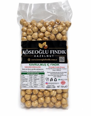 Köseoğlu Fındık Giresun Kavrulmuş Tuzsuz 500 Gr