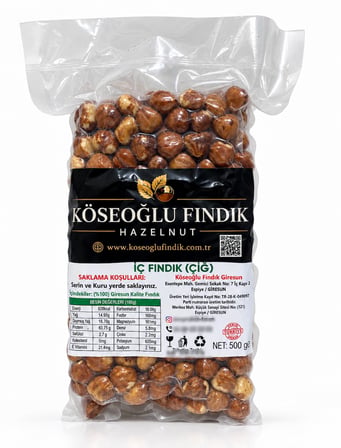 % 100 Giresun Kalite Natural (Çiğ) Fındık 500 Gr. (Vakumlu Ambalaj)