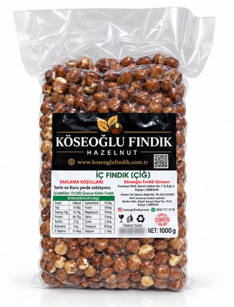 % 100 Giresun Kalite Natural (Çiğ) Fındık 1000 Gr. (Vakumlu Ambalaj)