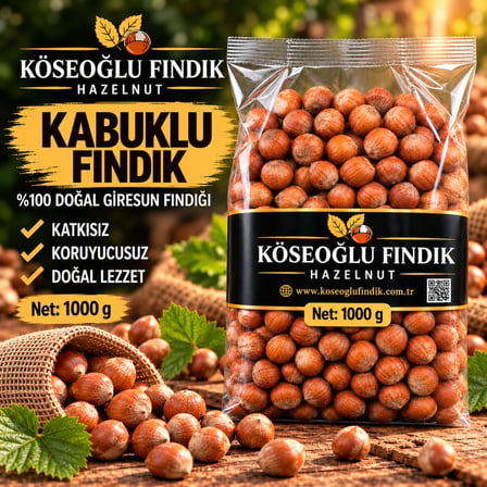% 100 Giresun Kalite Kabuklu Fındık 1000 Gr. (Vakumlu Ambalaj)