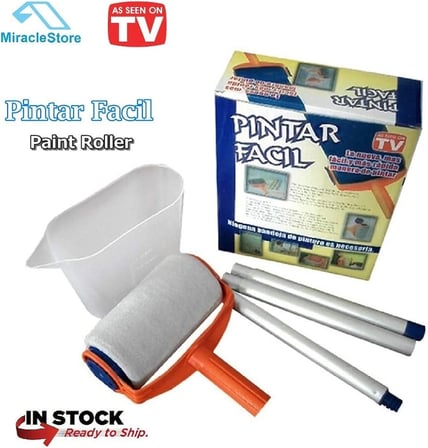 #Rulo Tavan Duvar Badana Alüminyum Setli Pintar Facil Pratik Damlatmayan Boya Rulosu Fırçası