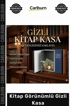 Özel Üretim Emniyetli Çelik Sözlük Anahtarlı Ofis Ev Taşınabilir Sağlam Kitap Görünümlü Gizli Kasa