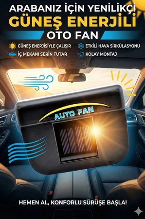 Özel Üretim Portatif Solar Havalandırma Fanı Auto Cool Güneş Enerjisiyle Çalışan Araç İçi Soğutucu