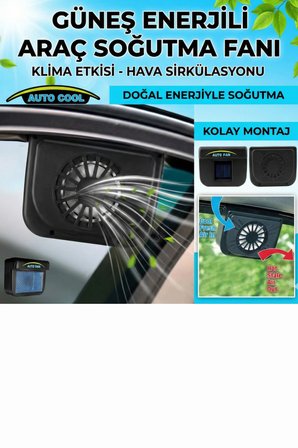 Özel Üretim Portatif Solar Havalandırma Fanı Auto Cool Güneş Enerjisiyle Çalışan Araç İçi Soğutucu