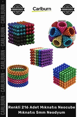 Özel Üretim MagnaCube Eğitici Manyetik Zeka Küpü Renkli 216 Adet Mıknatıs Neocube Mıknatıs 5mm Neody