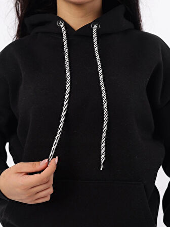 3 İplik Şardonlu Kanguru Cepli Kapüşonlu Sweatshirt