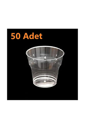 Şeffaf Kristal Mika Sert Plastik Bardak 180 Cc 50 Adet