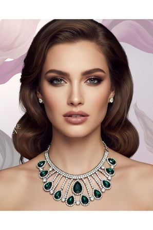 Kristal Taşlı Gösterişli Abiye Kolye – Damla Model Özel Gün & Davet Kolyesi