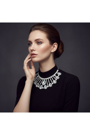 Kristal Taşlı Gösterişli Abiye Kolye – Damla Model Özel Gün & Davet Kolyesi