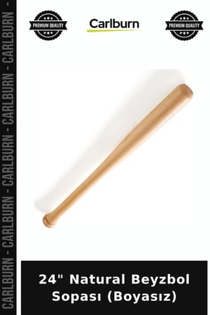 Premium 24" Natural Beyzbol Sopası (Boyasız) Oyun Antrenman Aracı Salon Sporu