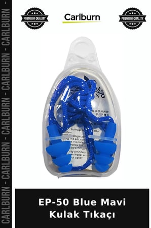 Delux Serisi EP-50 Blue Mavi Kulak Tıkaçı Kulaklık Seri Parça