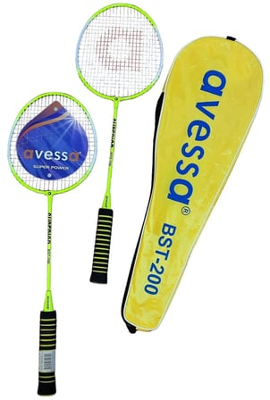 Premium BST-200 Badmngton Raket Set Sarı Bahçe Hareket Tatil