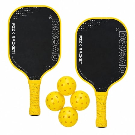 Özel Üretim PKL-SET-200 Fıberglass Pıckle Raket Set 2 Raket 4 Top Ekipman Açık Hava Spor Aleti