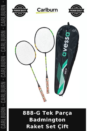 Premium 888-G Tek Parça Badmington Raket Set Çift Hobi Bahçe Çiftli