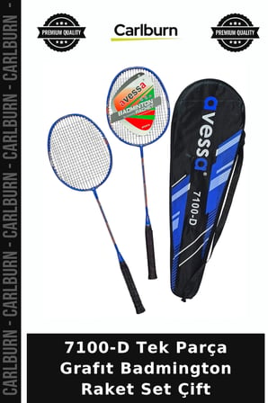 Özel Üretim 7100-D Tek Parça Grafıt Badmington Raket Set Çift Sporcu Dinlence Yaz
