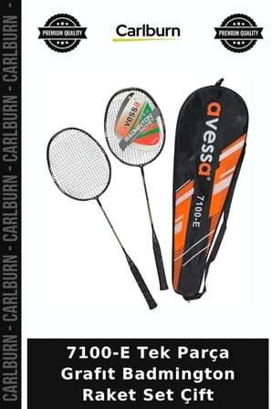 Özel Seri 7100-E Tek Parça Grafıt Badmington Raket Set Çift Yaz Sporu Hobi Eğlence