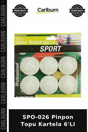 Özel Seri SPO-026 Pinpon Topu Kartela 6'LI Spor Hediyesi Eğlence Antrenman