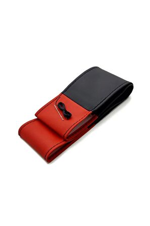 Ford Connect Uyumlu Dikmeli Deri Direksiyon Kılıfı Iki Renkli Kırmızı Siyah (4PRCLI)