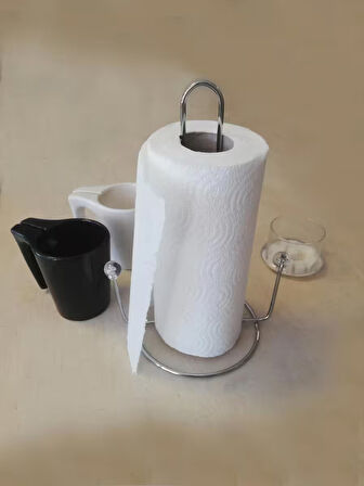 Krom Mika Uçlu Kağıt Rulo Havluluk, Metal Havlu Kağıt Peçetelik , Masa Üstü Kağıt Havluluk