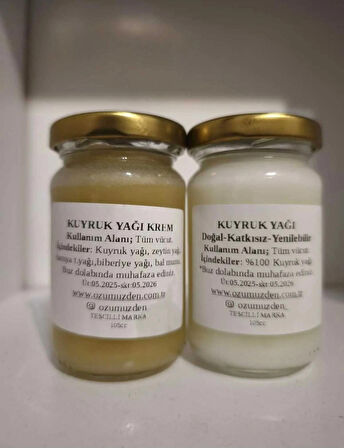 Kuyruk yağı krem ve saf yağı set 105cc