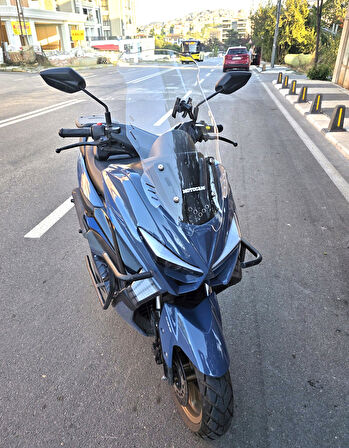 MOTOCAM Küba Newcity 125 Siperlik Ön Cam 2023-2025 Model 65cm Şeffaf Renkli 4mm ORTA BOYLU