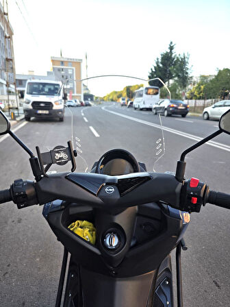 MOTOCAM Küba Newcity 125 Siperlik Ön Cam 2023-2025 Model 65cm Şeffaf Renkli 4mm ORTA BOYLU