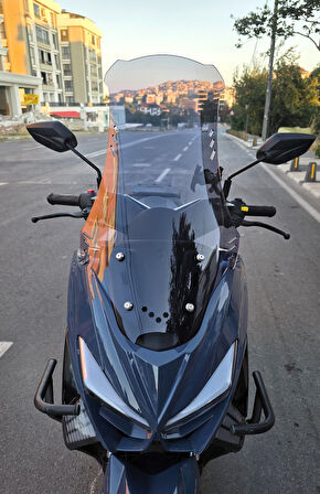 MOTOCAM Küba Newcity 125 Siperlik Ön Cam 2023-2025 Model 75cm Füme Renkli 4mm UZUN CAM