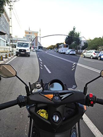 MOTOCAM Küba Newcity 125 Siperlik Ön Cam 2023-2025 Model 75cm Füme Renkli 4mm UZUN CAM
