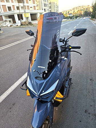 MOTOCAM Küba Newcity 125 Siperlik Ön Cam 2023-2025 Model 75cm Siyah Renkli 4mm UZUN CAM