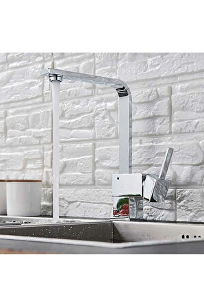 Kiev Mix Kuğu Kare Mutfak Evye Lavabo Bataryası 5 Yıl Garantili