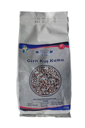 Beautiful Food İnce Taneli 1 kg Grit Kuş Kumu Kömürlü, Kırmızıkilli, Midye Kabuklu, Kumlu