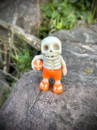 Oyuncak Kumsal İskeleti- Sıcak Kumların Gizemli Bekçisi!👻💀🌴3D Hareketli Organik Model-Orta Boy