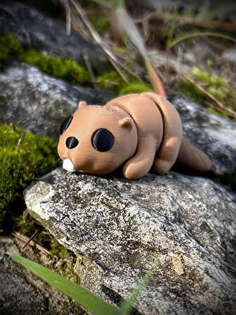 Oyuncak Kunduz - “Doğanın Mimarı Oyun Dünyanızın Mühendisi!🦫3D Hareketli Organik Model - Orta Boy