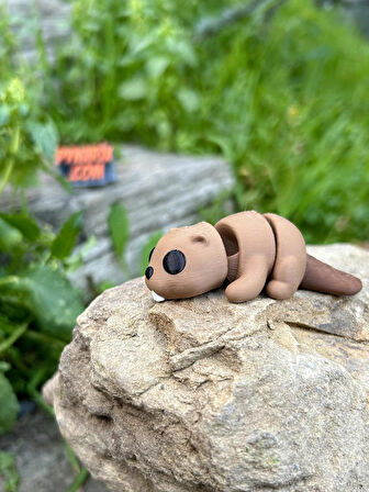 Oyuncak Kunduz - “Doğanın Mimarı Oyun Dünyanızın Mühendisi!🦫3D Hareketli Organik Model - Orta Boy