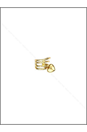 Kalp Sallantılı, Kulak Kıkırdak Bölgesi Küpe 187, Altın Renk