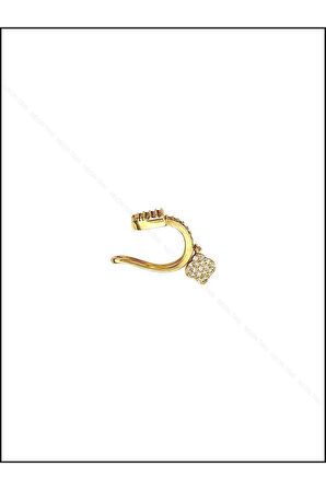 Zirkon Taşlı, Sallantılı, Kulak Kıkırdak Bölgesi Küpe 199, Altın Renk