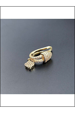 Zirkon Taşlı, Sallantılı, Kulak Kıkırdak Bölgesi Küpe 199, Altın Renk