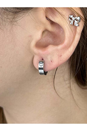 Paslanmaz Çelik Küpe 219, Gümüş Renk