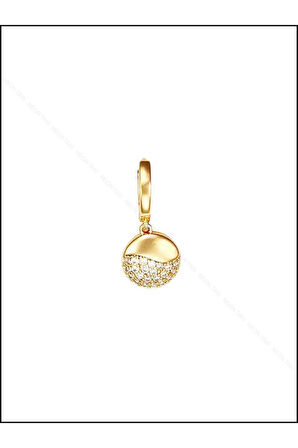 Zirkon Taşlı, Altın Kaplama Paslanmaz Küpe 237, Pembe (ROSE) Renk