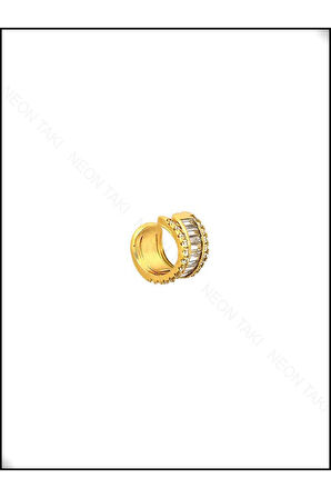 Zirkon Taşlı, Halka Model, Kulak Kıkırdak Bölgesi Küpe 334, Altın Renk