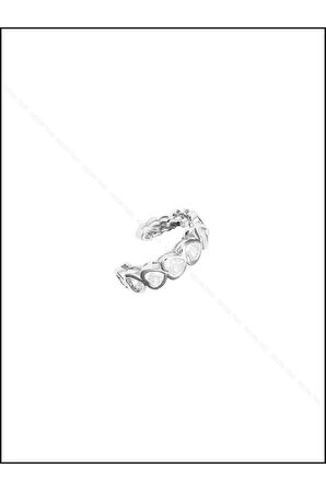 Zirkon Taşlı, Kulak Kıkırdak Bölgesi Küpe 380, Gümüş Renk